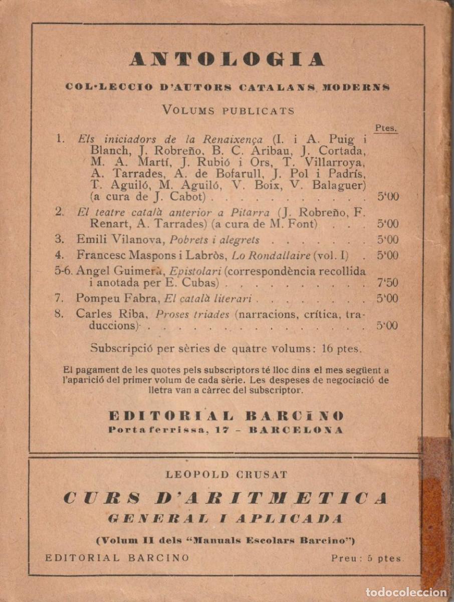 Libros antiguos: La conjugaci&oacute; dels verbs en catal&agrave;, Pompeu Fabra - Foto 3