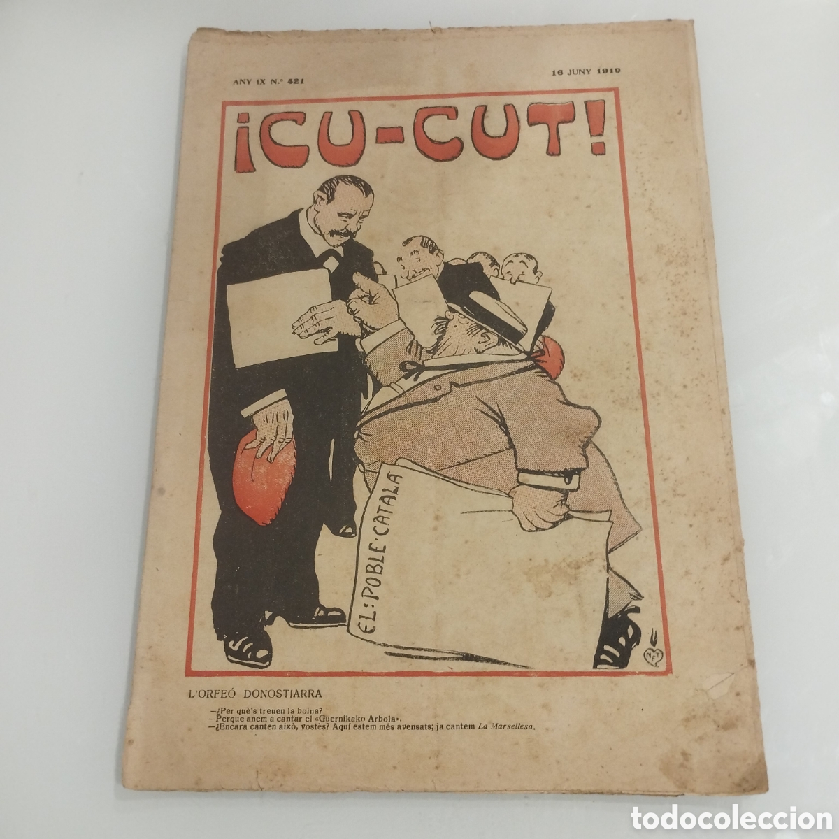 Libros antiguos: Cu-cut, n&deg; 421, L orfe&oacute; Donostiarra. - Foto 1