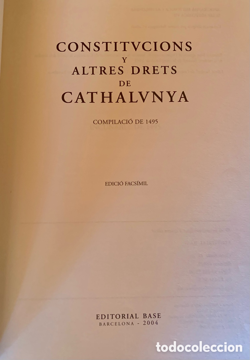 Libros antiguos: CONSTITVTIONS Y ALTRES DRETS DE CATHALVNYA - Foto 3
