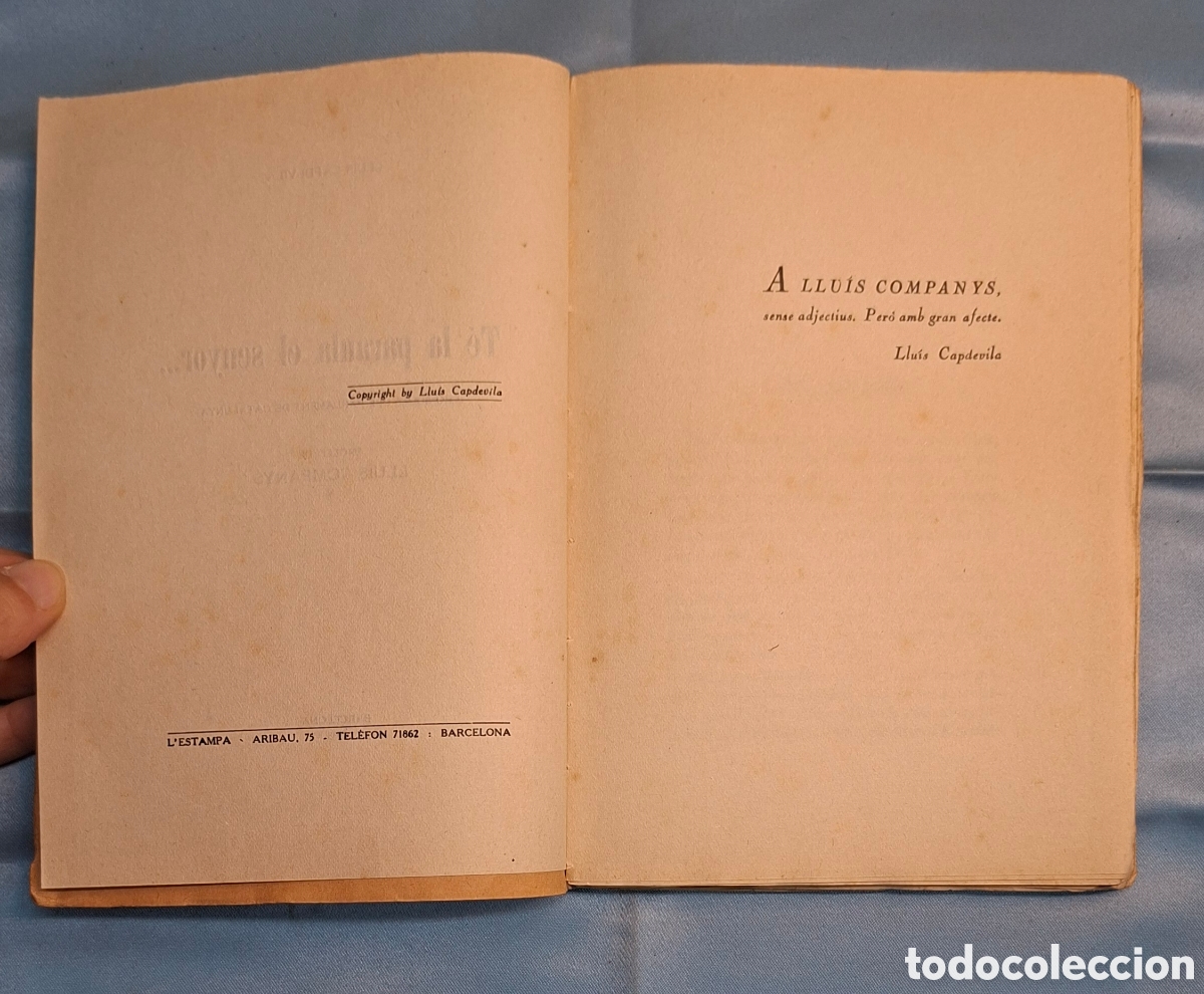 Libros antiguos: T&eacute; la paraula el senyor&hellip;&rdquo; (1933) de Llu&iacute;s Capdevila - Foto 5