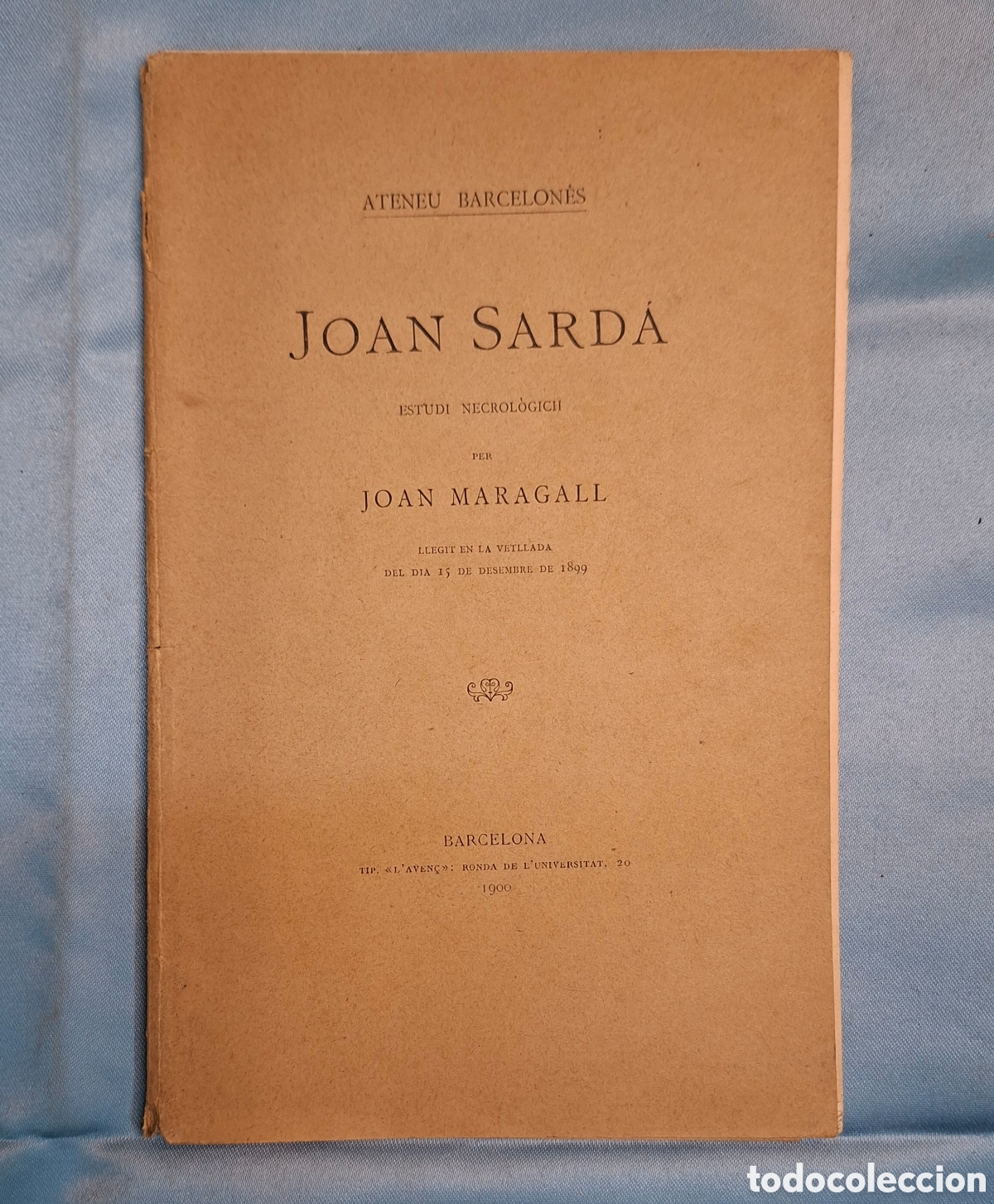 Libros antiguos: Joan Sard&aacute;: Estudi Necrol&ograve;gich