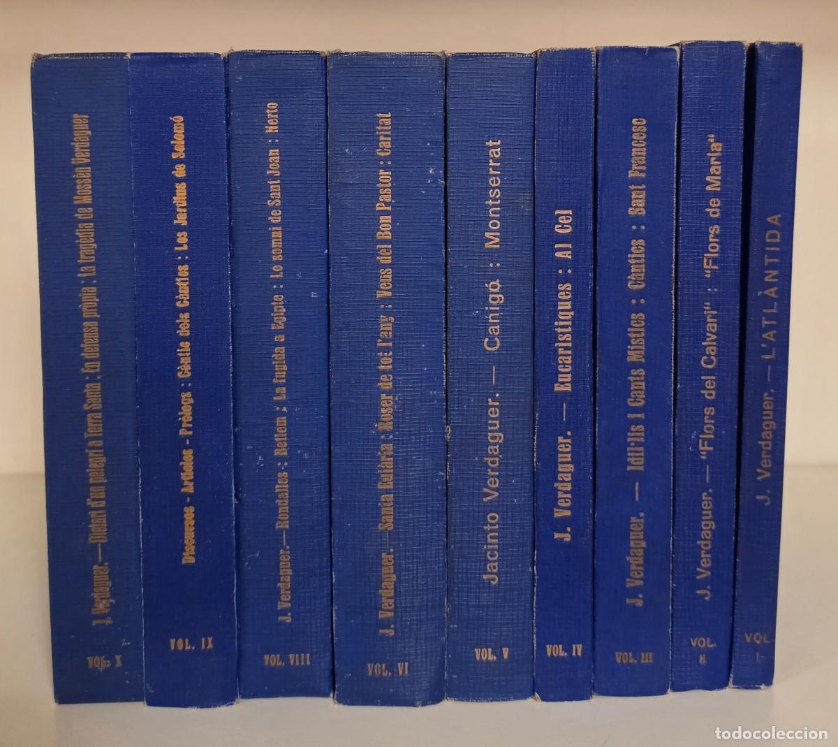 Libros antiguos: JACINTO VERDAGUER. OBRAS COMPLETES (9 Volums). Librer&iacute;a Catalonia, 1928-1933