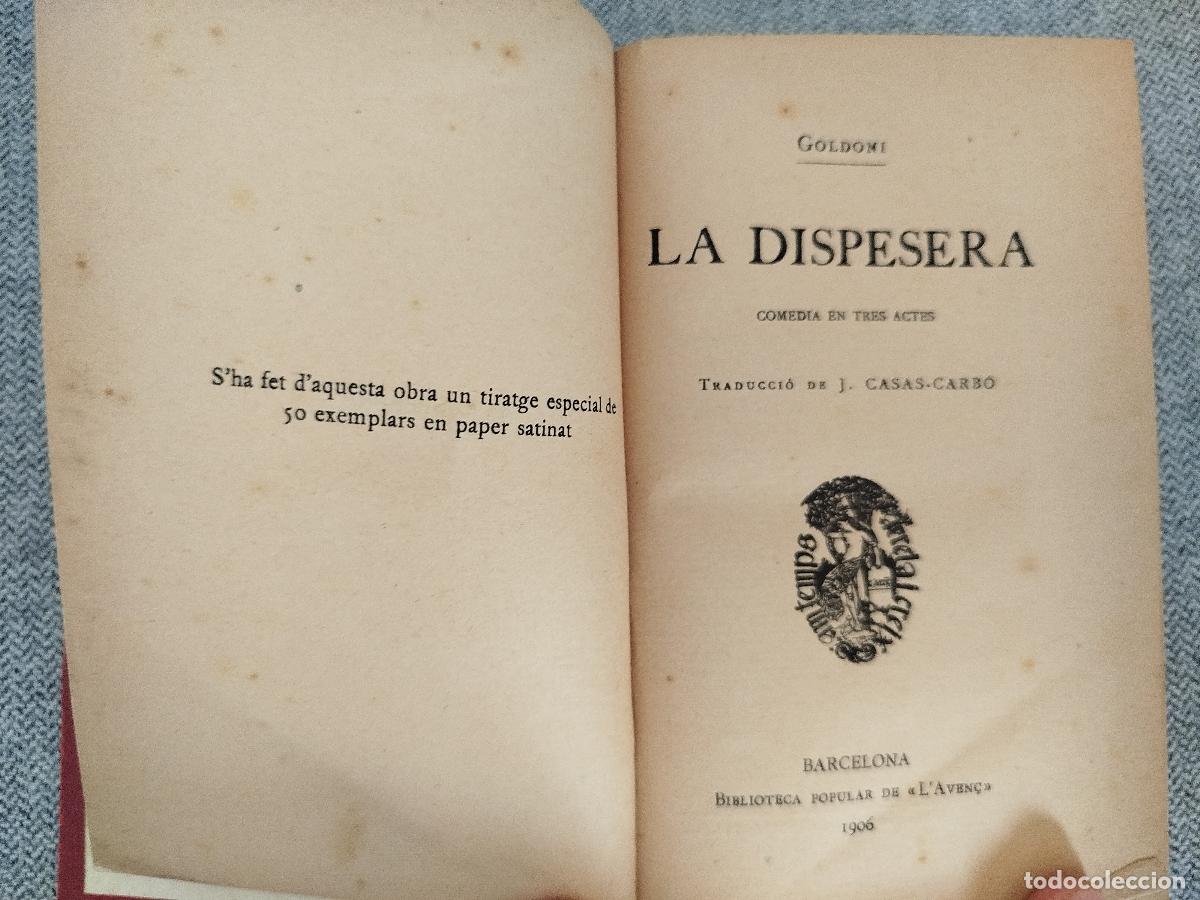 Libros antiguos: Comedias en catal&aacute;n de Goldoni y Giacosa publicadas por L'Aven&ccedil;