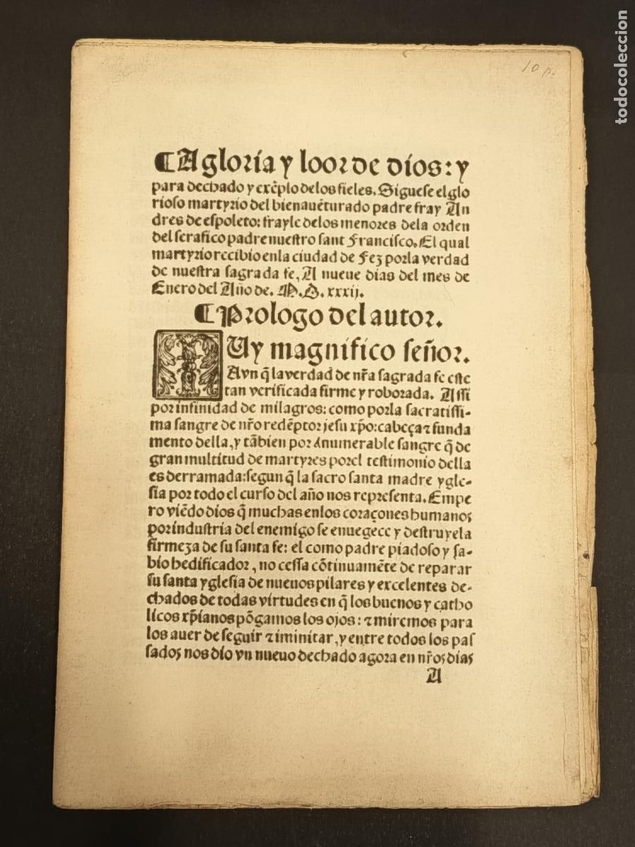 Libros antiguos: PADRE FRAY ANTONIO DE OLAVE. Glorioso martyrio del bienaventurado padre Fray Andr&eacute;s de Espoleto (&hellip;)