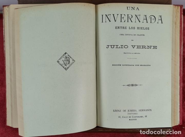 Libros antiguos: OBRAS COMPLETAS DE JULIO VERNE. 12 TOMOS ENCUADERNADOS. EDIT. SAENZ JUBERA. 1890. - Foto 6 - 293548373