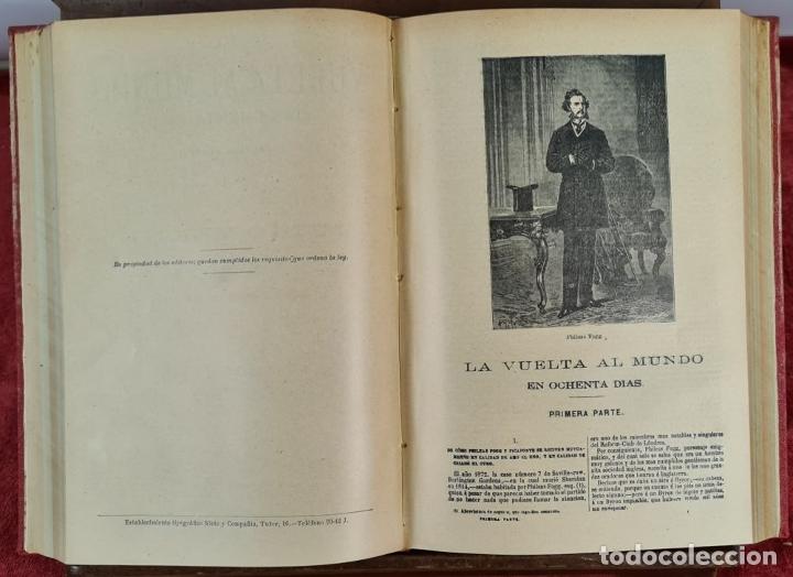 Libros antiguos: OBRAS COMPLETAS DE JULIO VERNE. 12 TOMOS ENCUADERNADOS. EDIT. SAENZ JUBERA. 1890. - Foto 7 - 293548373