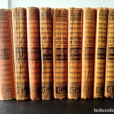 Libros antiguos: AVENTURAS DE TARZÁN: 9 LIBROS (CASI COMPLETA POR E. RICE BURROUGHS. EDITORIAL GUSTAVO GILI 1953. Lote 350742589