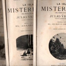 Libros antiguos: JULIO VERNE : LA ISLA MISTERIOSA (GASPAR, 1875 - 76) TRES CUADERNOS. Lote 364047806