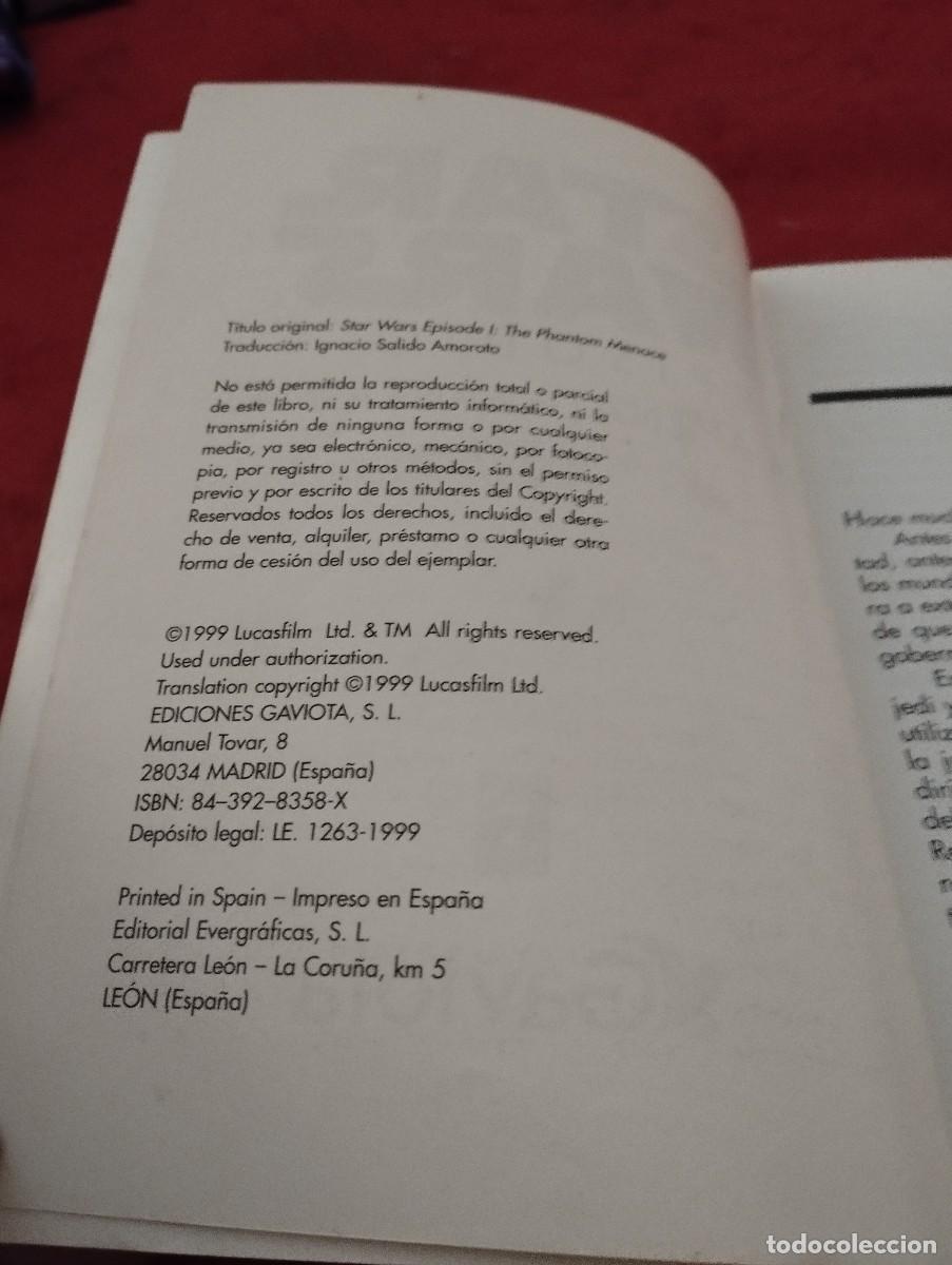 Libros antiguos: Libro Star Wars Episodio 1 - Foto 3