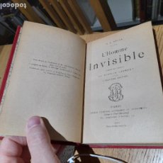 Libros antiguos: RAREZA. CIENCIA FICCIÓN. L'HOMME INVISIBLE. H.G. WELLS, PARIS, 1901, L40 VISITA MI TIENDA.