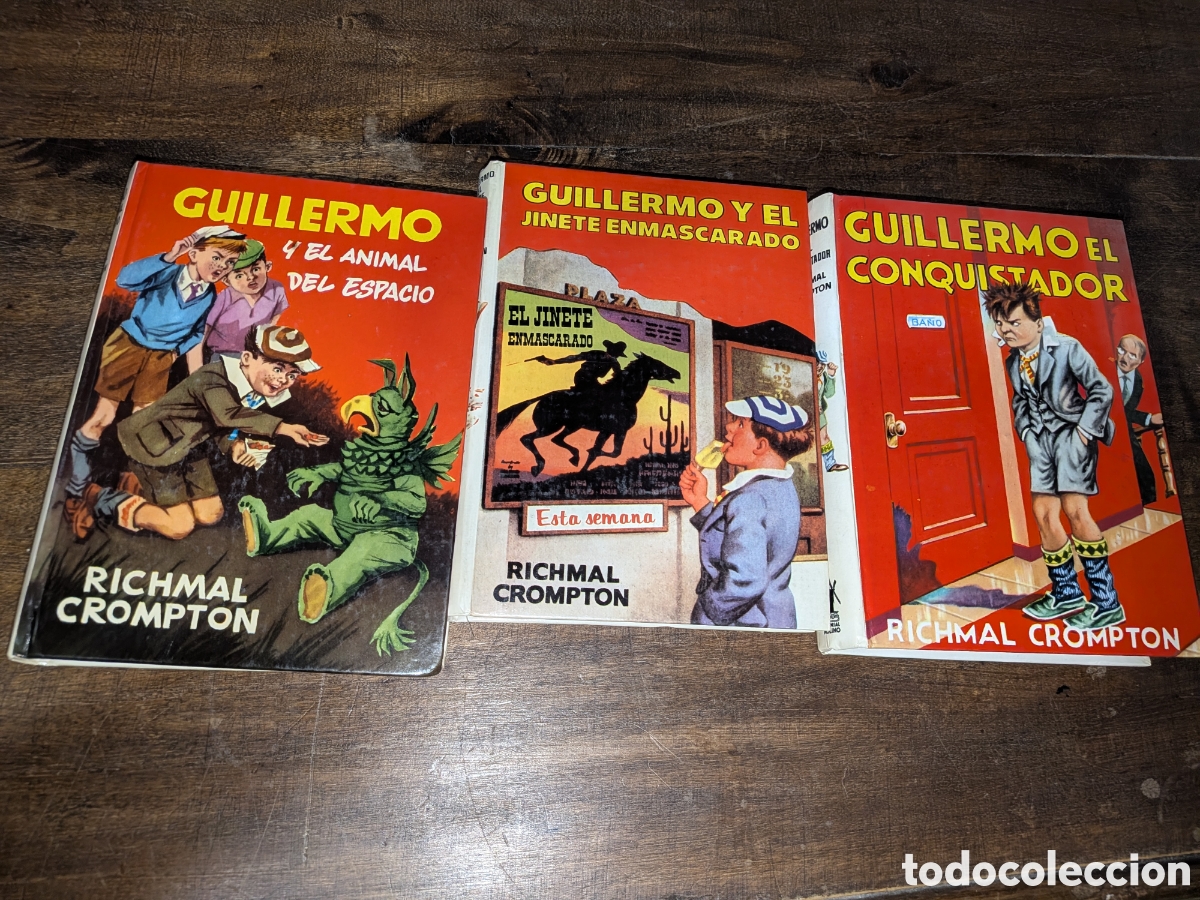 Libros antiguos: Richmal crompton 3 libros de Guillermo cartone original perfecto estado