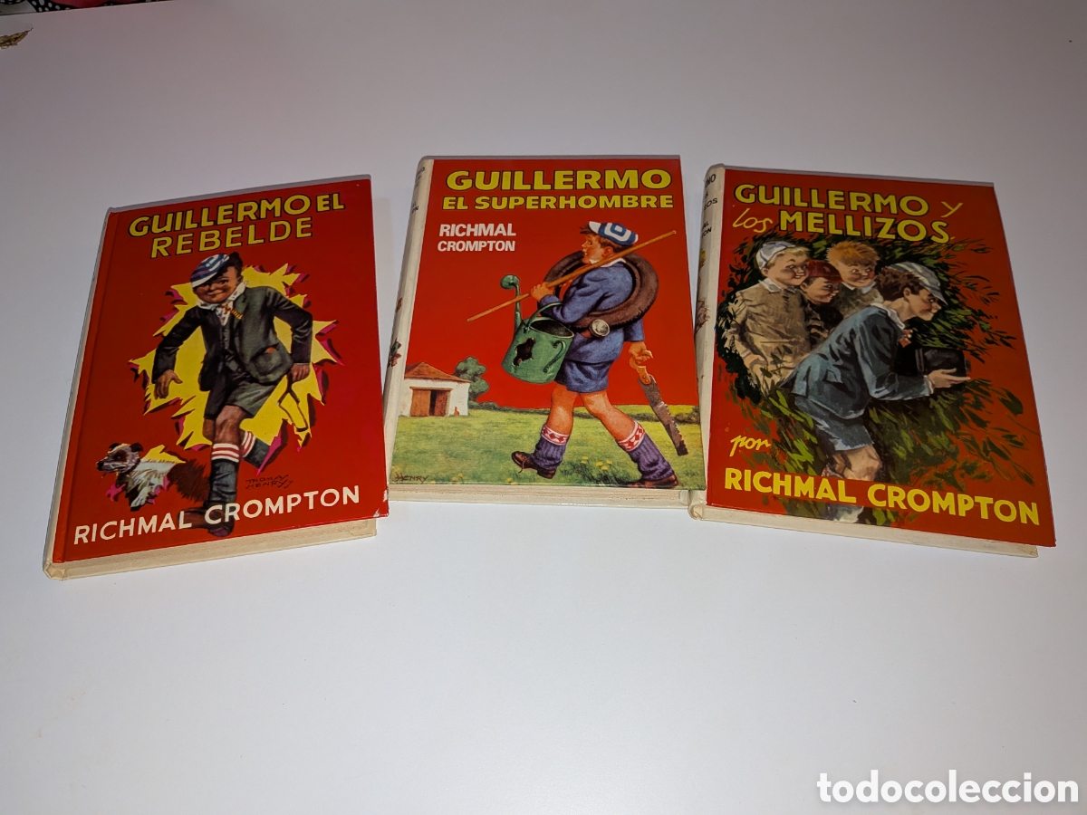 Libros antiguos: Richmal crompton 3 libros de Guillermo cartone original perfecto estado