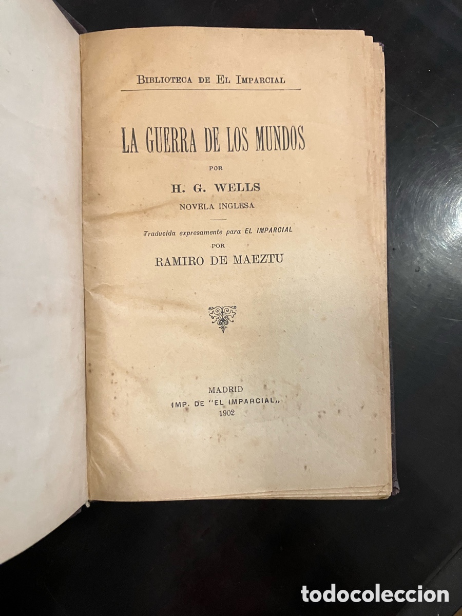 Libros antiguos: HG Wells. La Guerra de los Mundos