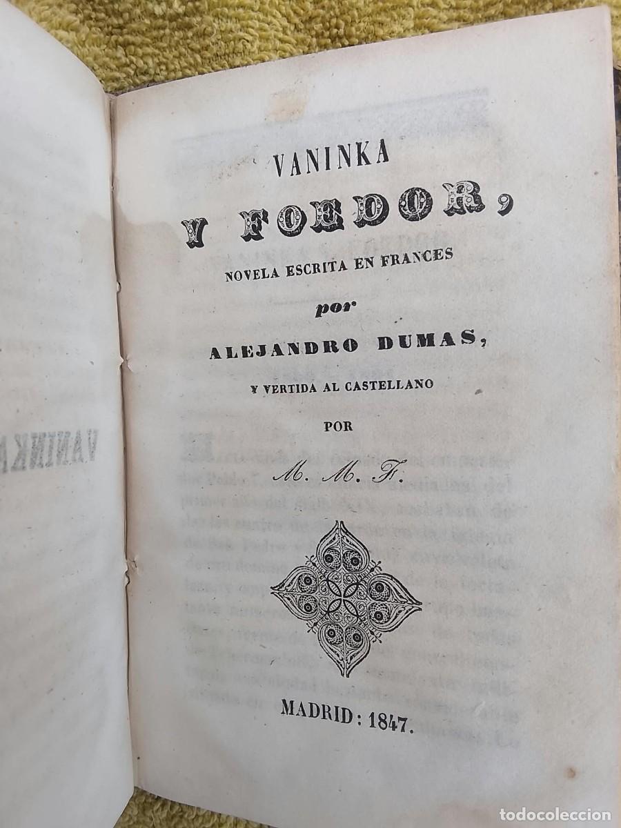 Libros antiguos: VANINKA - ALEJANDRO DUMAS Y LA TORRE MALDITA DE CHARLES NODIER