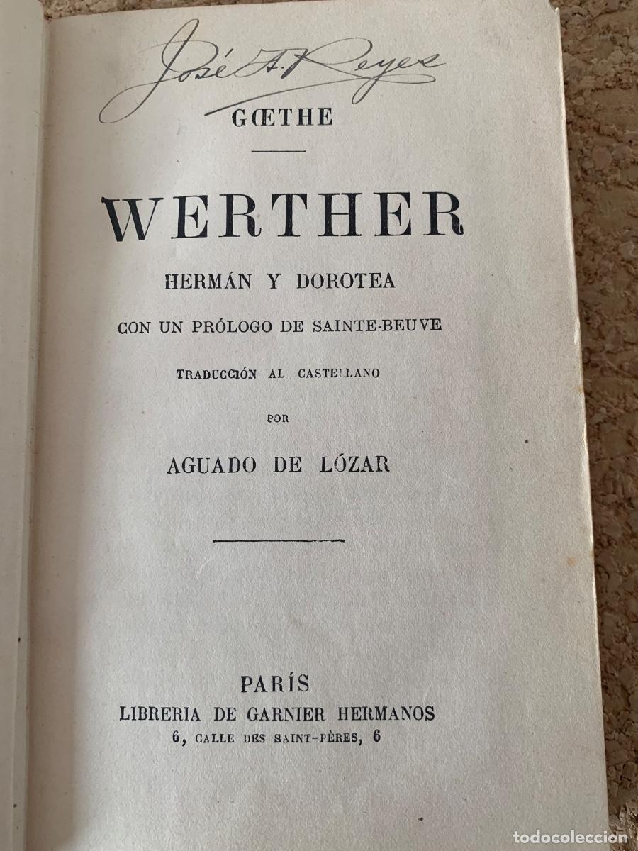 Libros antiguos: Werther de Goethe (Bols 49) - Foto 2