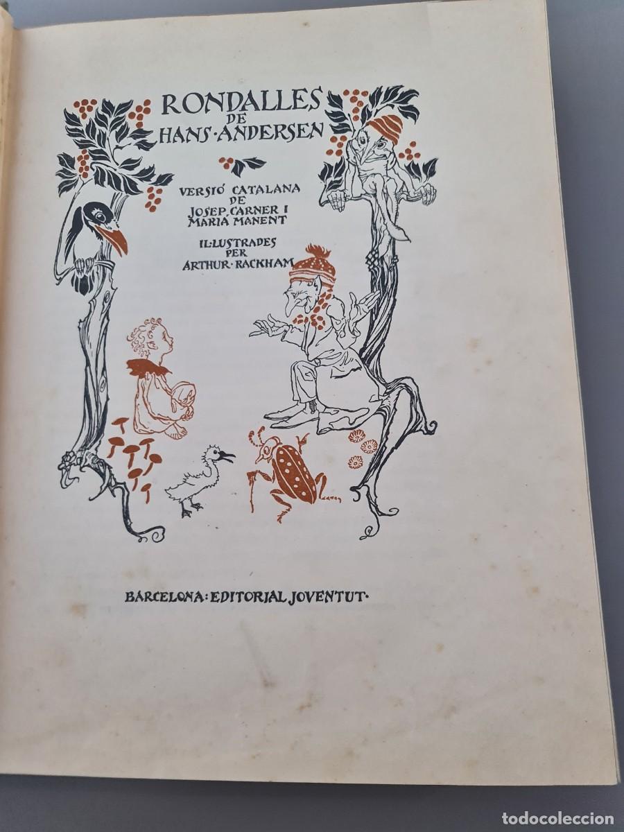 Libros antiguos: Hans Andersen. Rondalles dHans Andersen. Josep Carner y Mari&agrave; Manent, traductores. 1933.Ed Joventut