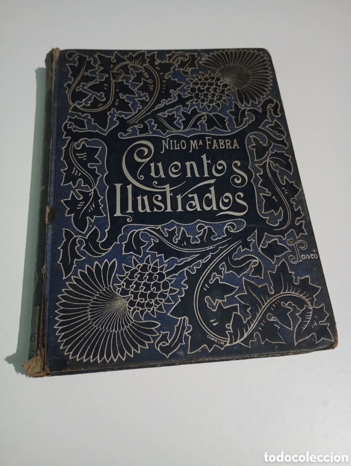 Libros antiguos: 1895 Cuentos Ilustrados Dedicado por el autor Nilo Mar&iacute;a Fabra al escultor Agust&iacute;n Querol Subirats