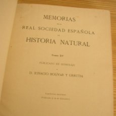 Libros antiguos: MEMORIAS DE LA REAL SOCIEDAD ESPAÑOLA DE HISTORIA NATURAL-1929- MAD.- TOMO XV-M.N. DE C. NATURALES