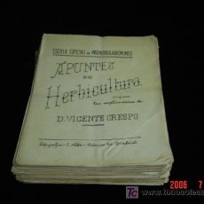 Libros antiguos: APUNTES DE HERBICULTURA SEGUN LAS EXPLICACIONES DE D.VICENTE CRESPO. Lote 26672495