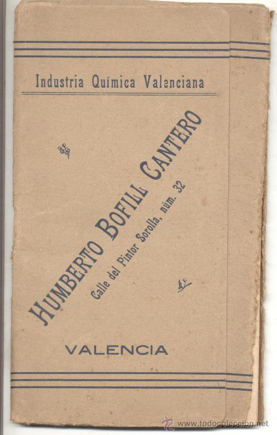 Old books: INDUSTRIA QUIMICA VALENCIANA HUMBERTO BOFILL CANTERO ENOLOGIA VALENCIA