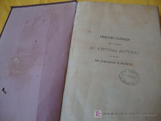 Libros antiguos: HISTORIA NATURAL A&Ntilde;O 1881 - Foto 2
