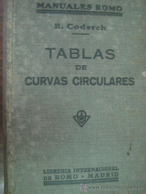 Libros antiguos: TABLAS PARA EL TRAZADO DE CURVAS CIRCULARES. CODERCH, R. 1930 - Foto 1