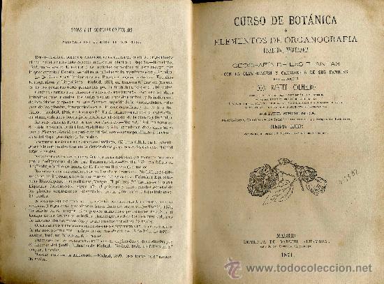 Libros antiguos: Curso de Bot&aacute;nica - 1871 - Foto 1