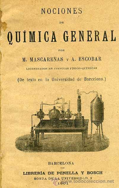 Libros antiguos: MASCARE&Ntilde;AS : QU&Iacute;MICA GENERAL (1901) - Foto 1