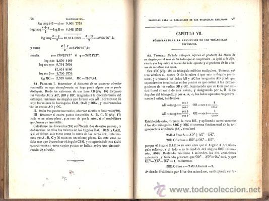 Libros antiguos: ELEMENTOS DE TRIGONOMETR&Iacute;A &ndash; A&ntilde;o 1884 - Foto 5
