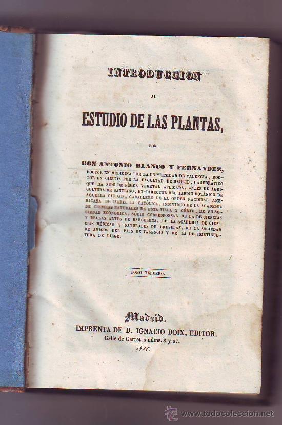 Libros antiguos: INTRODUCCI&Oacute;N AL ESTUDIO DE LAS PLANTAS. 1.846 - Foto 1