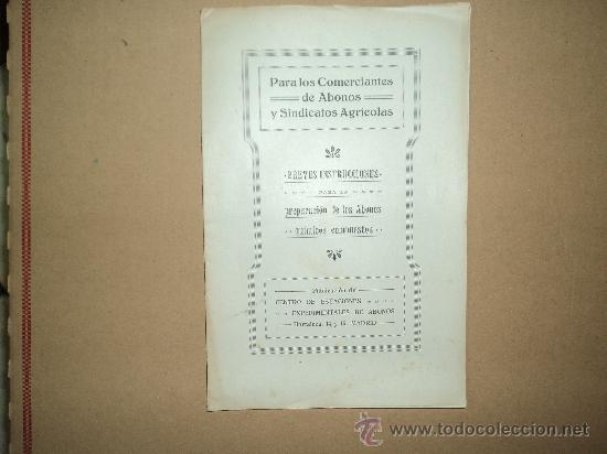 Libros antiguos: Instrucciones Preparaci&oacute;n de Abonos. - Foto 1