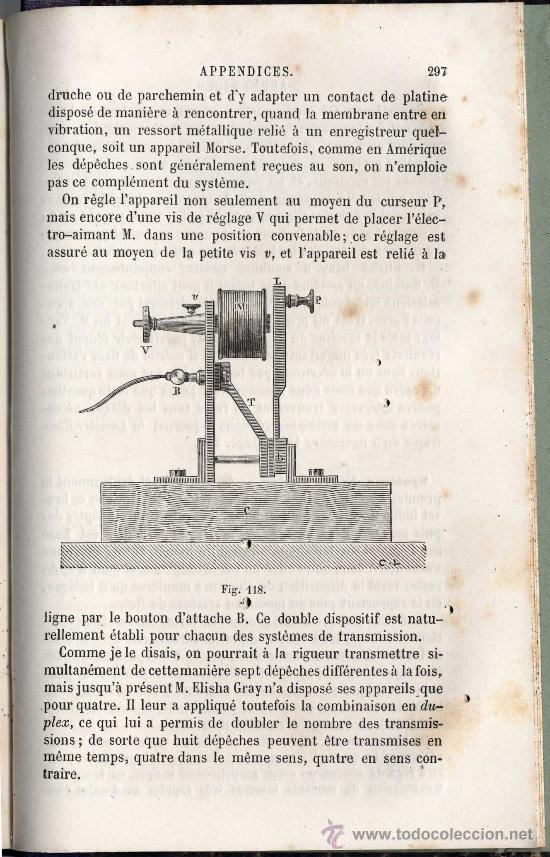 Libros antiguos: Le microphone: Le radiophone: et le phonographe, par Le comte Th. Du Moncel. - Foto 2