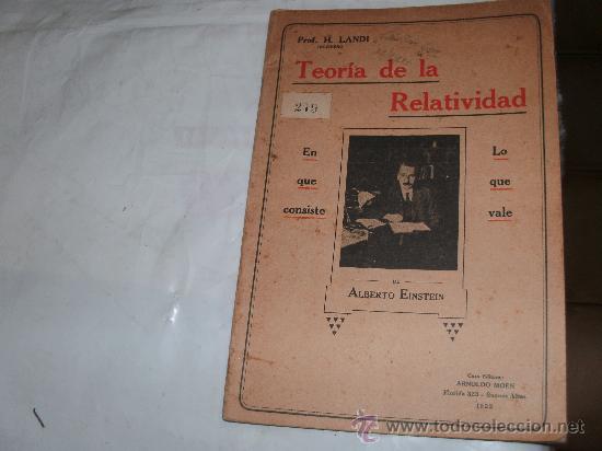 Libros antiguos: TEORIA DE LA RELATIVIDAD - Foto 1