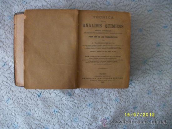 Libros antiguos: TECNICA DE LOS ANALISIS QUIMICOS 1905 - Foto 3