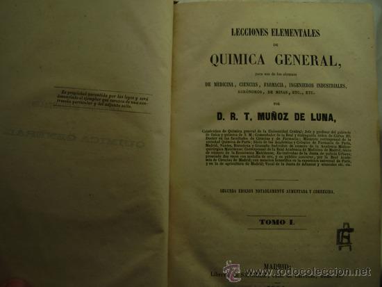Libros antiguos: LECIONES ELEMENTALES DE QU&Iacute;MICA GENERAL 1864 - Foto 1