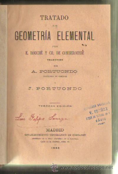 Libros antiguos: TRATADO DE GEOMETRIA ELEMENTAL   A-MAT-330 - Foto 1