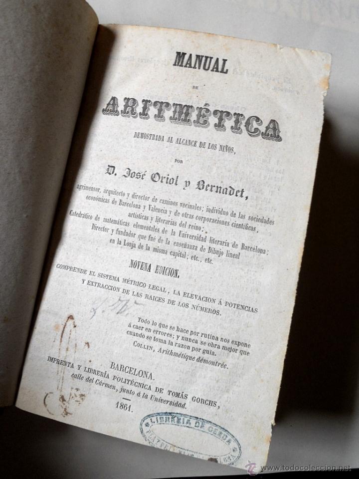 Libros antiguos: MANUAL DE ARITMETICA - Foto 4