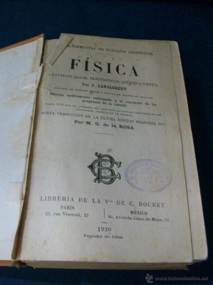Libros antiguos: J. LANGLEBERT - FISICA - 1920 - Foto 2