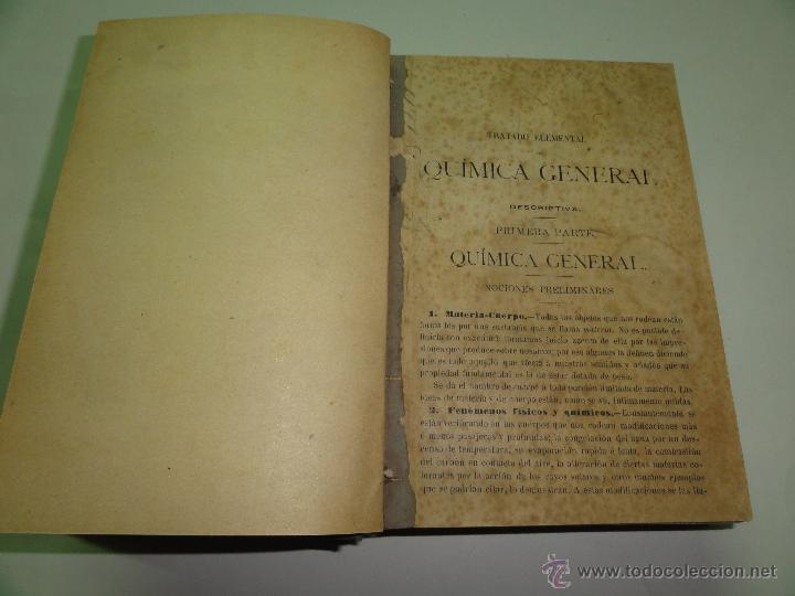 Libros antiguos: TRATADO ELEMENTAL DE QU&Iacute;MICA GENERAL - BONILLA MIRAT - Foto 3