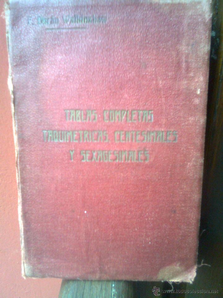 Libri antichi: Dur&aacute;n Walkinshaw -Tablas completas taquim&eacute;tricas, centesimales y sexagesimales (Sc.Rybadeneyra,1915)