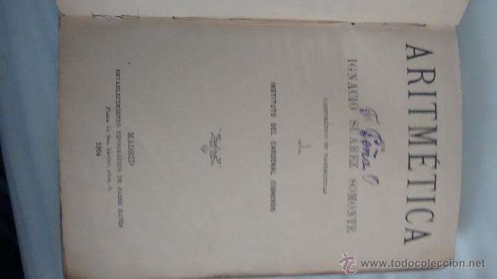 Libros antiguos: ARITMETICA 1904. Ignacio Su&aacute;rez Monte - Foto 2