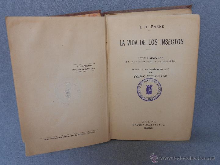 Libros antiguos: LA VIDA DE LOS INSECTOS - Foto 1