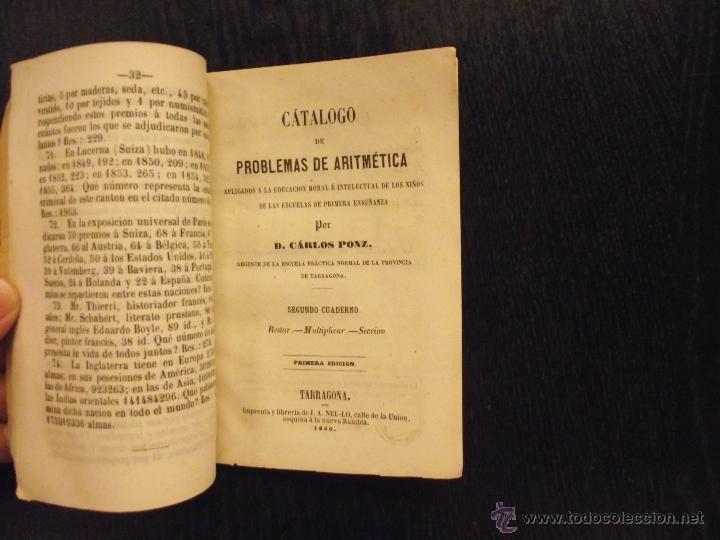 Libros antiguos: CATALOGO DE PROBLEMAS DE ARITMETICA, CARLOS PONZ - Foto 2