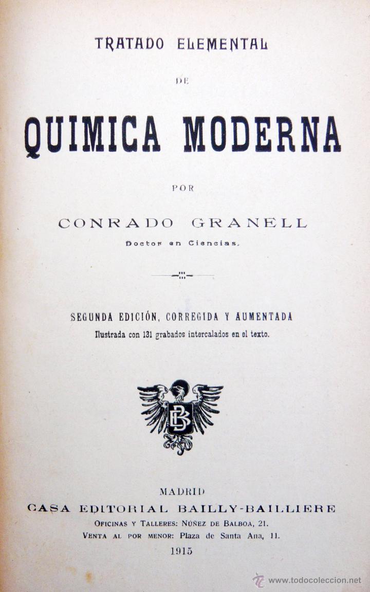 Tratado Elemental De Quimica Moderna C Grane Comprar Libros Antiguos De Física Química Y 4463