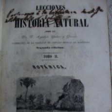 Libros antiguos: LECCIONES DE HISTORIA NATURAL BOTANICA 1845