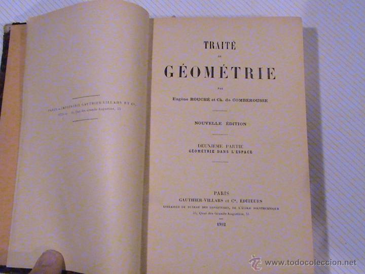 Libros antiguos: Trait&eacute; de Geometrie (autor: Eugene Rouche et Ch. de Comberousse) - Foto 1