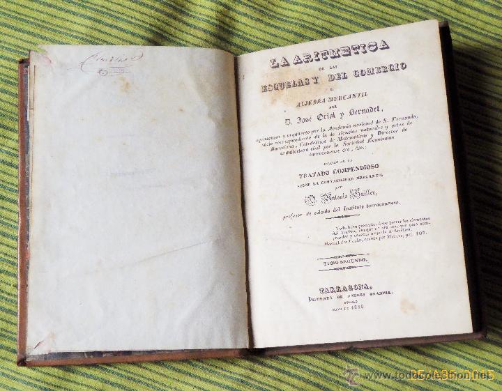 Antiquarische B&uuml;cher: LA ARITMETICA DE LAS ESCUELAS Y DEL COMERCIO, TARRAGONA 1840, TOMO 2