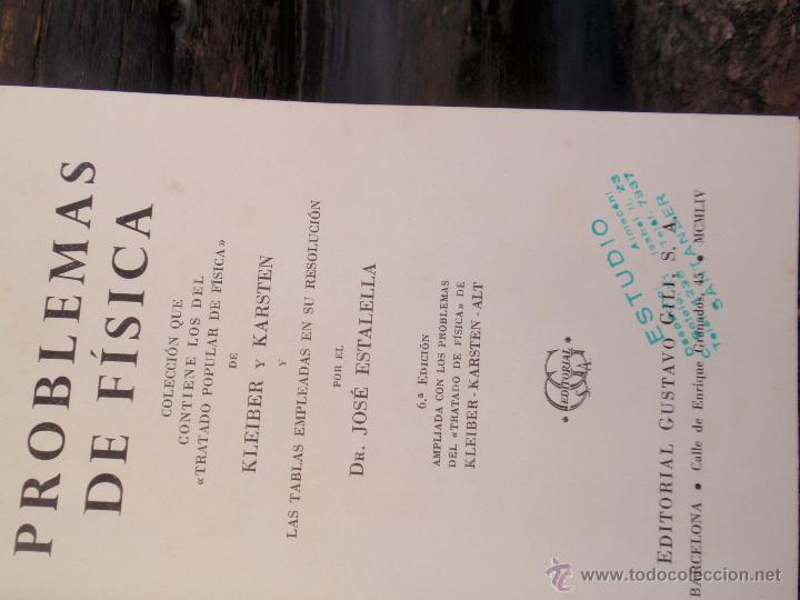 Libros antiguos: ANTIGUO LIBRO PROBLEMAS DE FISICA - Foto 3