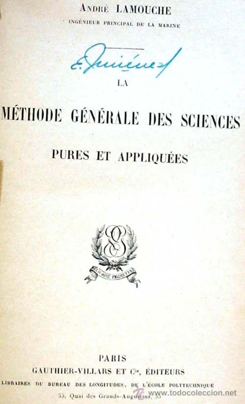 Libros antiguos: M&Eacute;THODE G&Eacute;N&Eacute;RALE DES SCIENCES PURES ET APPLIQU&Eacute;ES - ANDR&Eacute; LAMOUCHE - VER INDICE - Foto 2