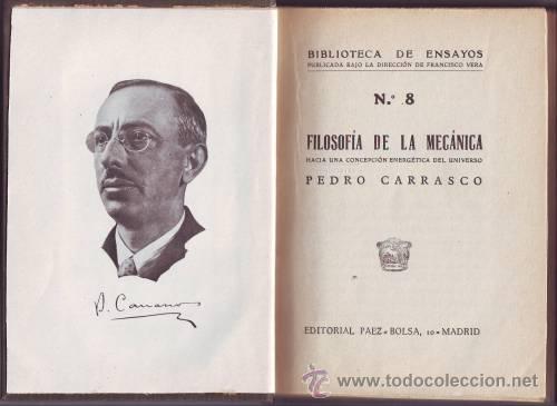 Libros antiguos: CARRASCO, PEDRO: FILOSOFIA DE LA MECANICA - Foto 1